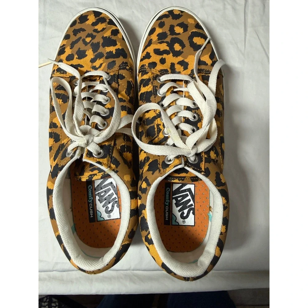 Vans ComfyCush Era Leopard Print Sneakers Mens 9.5 Womens 11 Low Top Shoes